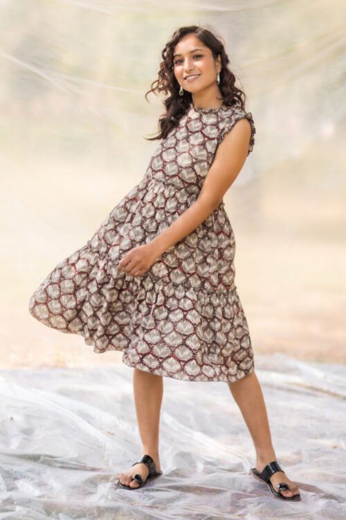 WATERLILY TIERED MINI DRESS