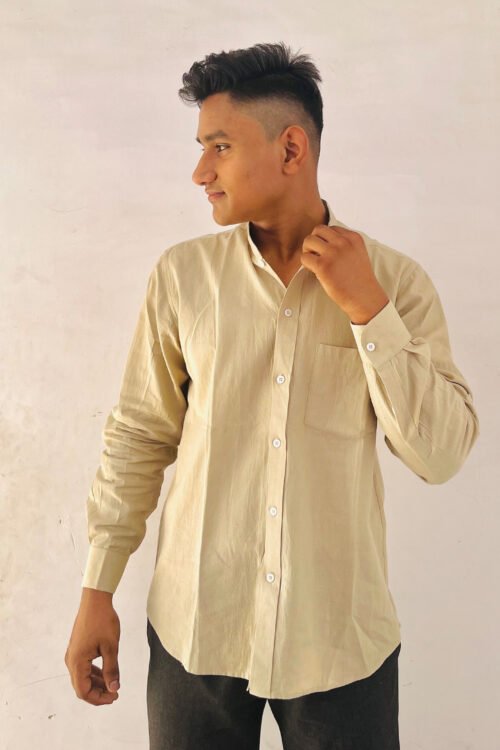 CLASSIC BEIGE MENS SHIRT LONG SL