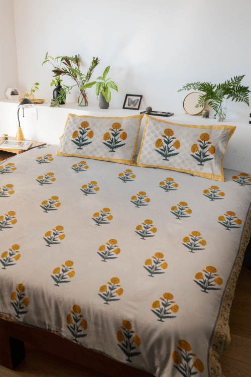 JAIPURI PERCALE HAND BLOCK PRINTED BEDSHEET