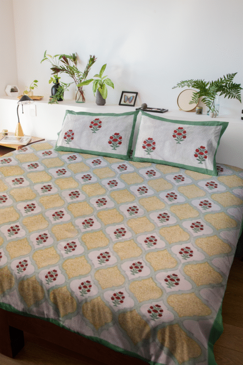 JAIPURI PERCALE HAND BLOCK PRINTED BEDSHEET