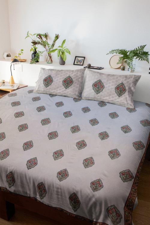 JAIPURI PERCALE HAND BLOCK PRINTED BEDSHEET