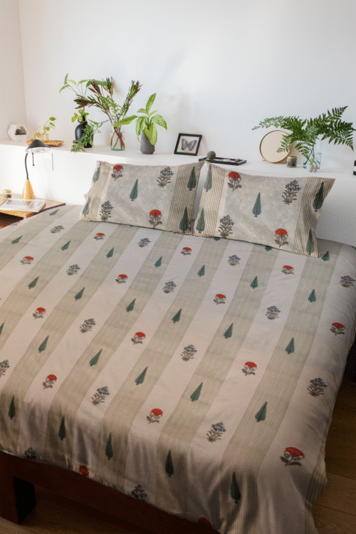 JAIPURI PERCALE HANDBLOCK PRINTED BEDSHEET